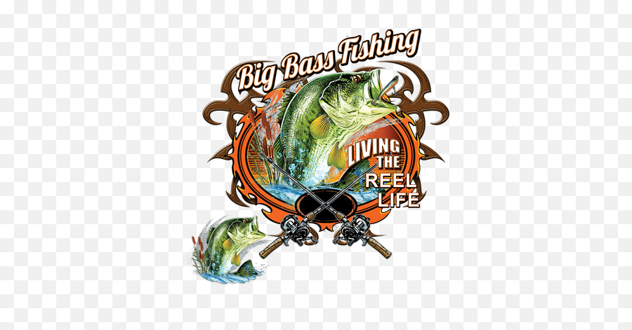 Big Bass Fishing Heat Transfers - Big Bass Fishing Logo Png,Bass Fish Logo