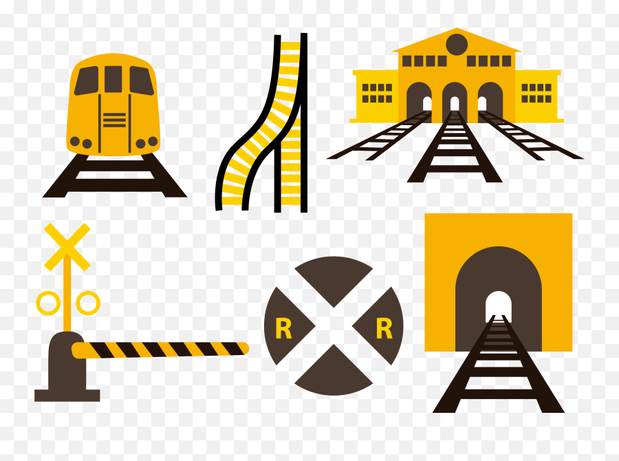 Railroad Tracks Clipart Train Station - Railway Station Vector Png,Railroad Png
