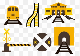 Railroad Tracks Clipart Train Station - Railway Station Vector Png,Railroad Png