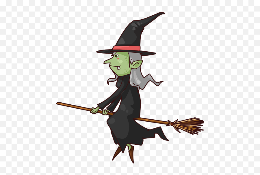 Download Witch14 - Cartoon Witch On A Broom Full Size Png Transparent Cartoon Witch,Transparent Witch