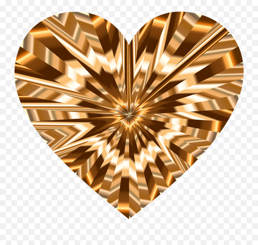 Download Starburst Heart 9 Jpg Black And White Library - Transparent Brown Heart Png,Gold Heart Png