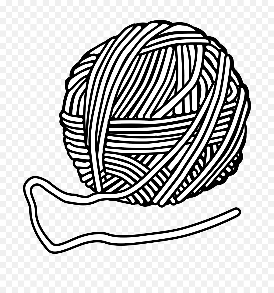 Wool Knitting Handmade - Yarn Clipart Black And White Png,Knitting Png