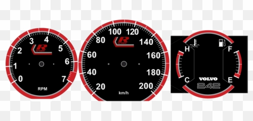 Daves Volvo 240 White Face Gauges - Gauge Png,Speedometer Logos