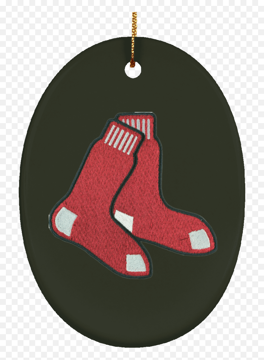 Official Boston Red Sox Hanging Socks Suborno Ceramic Oval Ornament - Logos And Uniforms Of The Boston Red Sox Png,Red Sox Png