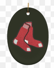 Official Boston Red Sox Hanging Socks Suborno Ceramic Oval Ornament - Logos And Uniforms The png