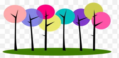 Retro Tree Clipart Vintage Trees - Colorful Trees Cliparts png
