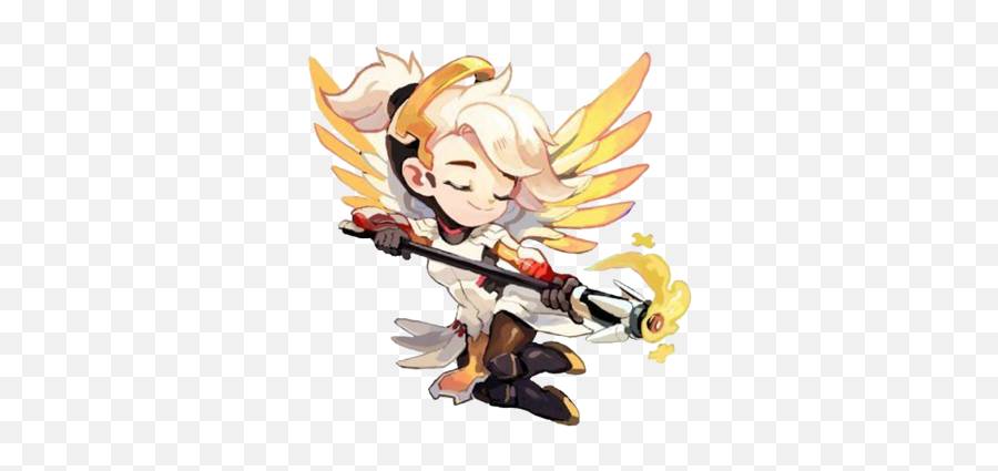 Download Mercy Overwatch Heal - Overwatch Mercy Chibi Transparent Png,Overwatch Gold Icon