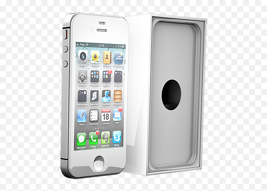 Iphone 4s And His Box Black White By Icevalley 3docean - Camera Phone Png,Iphone 4s Safari Icon White
