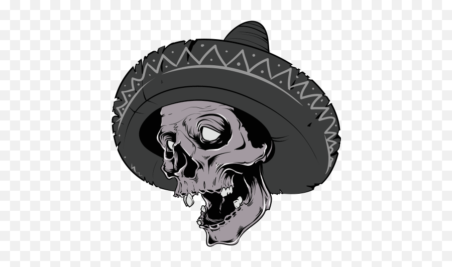 Printed Vinyl Mexican Skull Stickers Factory - Illustration Png,Mexican Skull Png