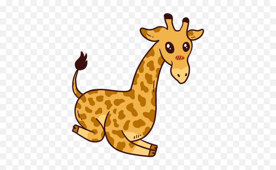 Cute Giraffe Neck Tail Tall Long Ossicones Flat - Cola De Jirafa Dibujo Png,Giraffe Transparent Background