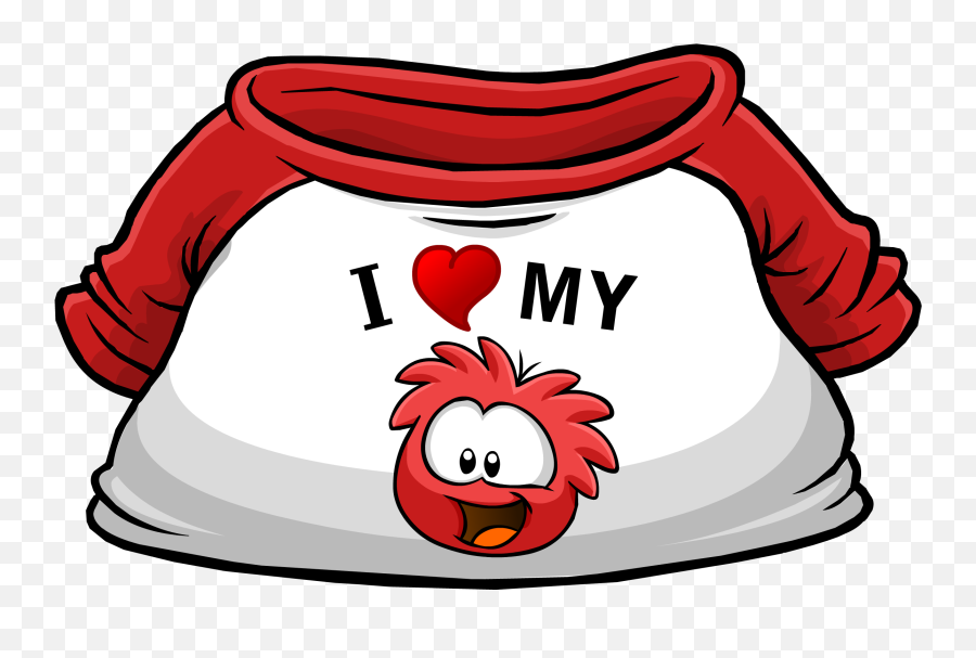 I Heart My Red Puffle T - Club Penguin I Love My Puffle Shirt Blue Png,Red T Shirt Png
