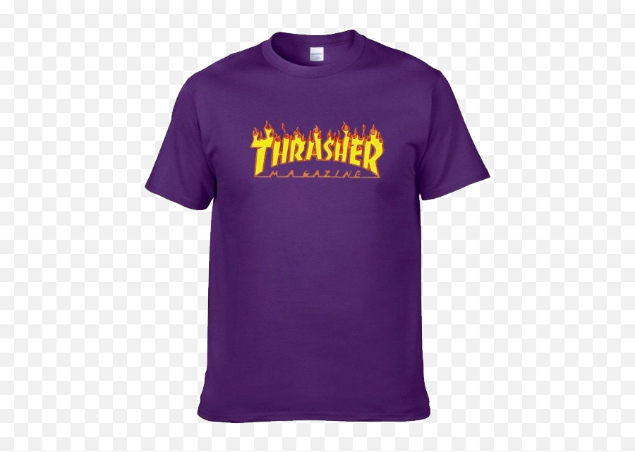 Download Thrasher Flame Logo Tee Purple Vu003d1530683629 - Thrasher Magazine Png,Thrasher Logo Png