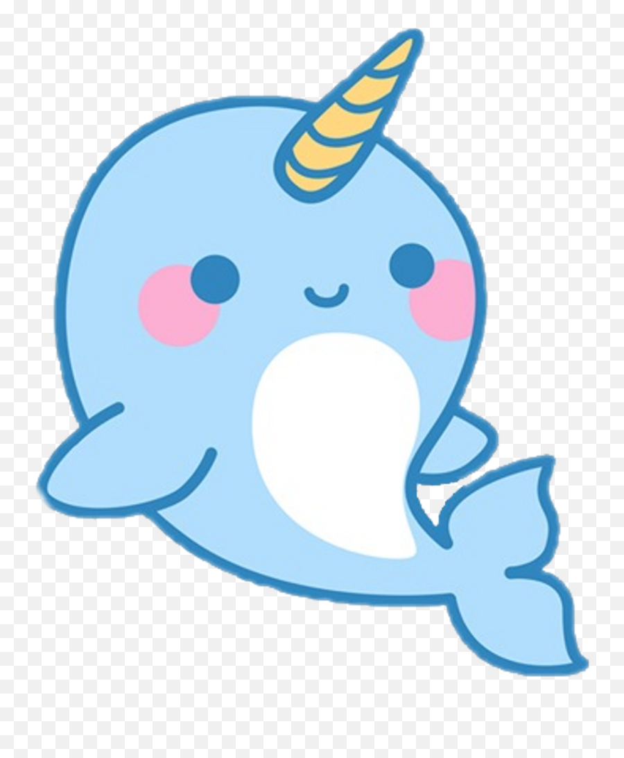 Whale Sticker - Kawaii Cute Animals Drawings Png,Narwhal Png