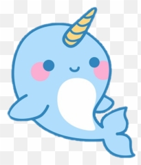 Whale Sticker - Kawaii Cute Animals Drawings Png,Narwhal Png