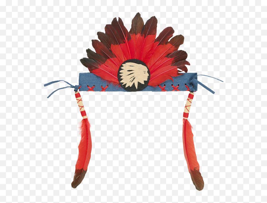 Anoki Indian Feather Head Band Red Black - Indian Feather Headband Png,Black Feather Png