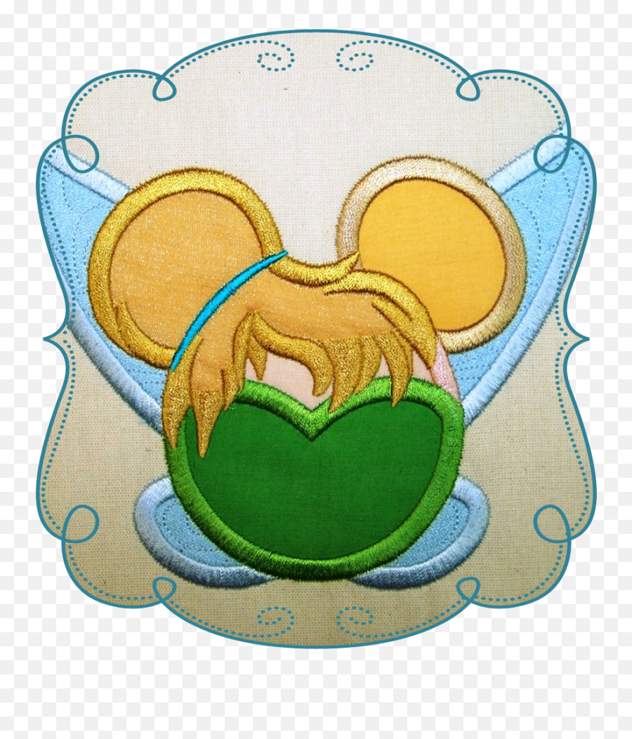 Tinkerbell Applique Machine Embroidery Design - Tunkie Cartoon Png,Tinkerbell Png