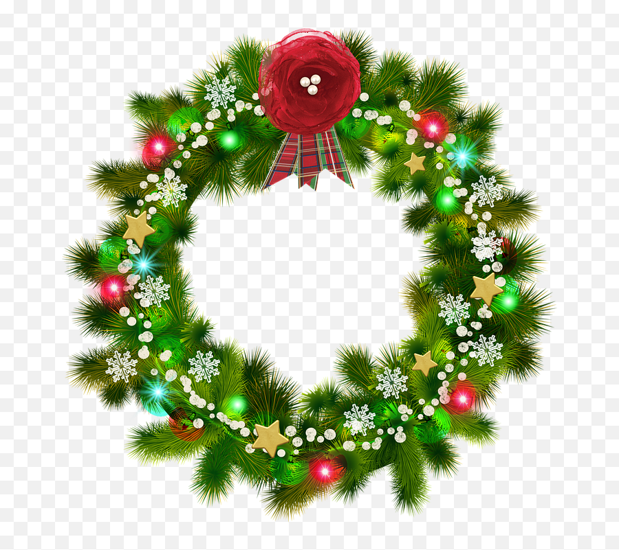 Christmas Wreath Red Flower - Free Image On Pixabay Christmas Wreath Png,Christmas Snow Png