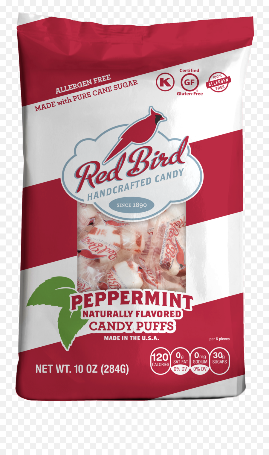 Red Bird Peppermint Candy Puffs Case - Twelve 12 10 Oz Red Bird Png,Peppermint Candy Png