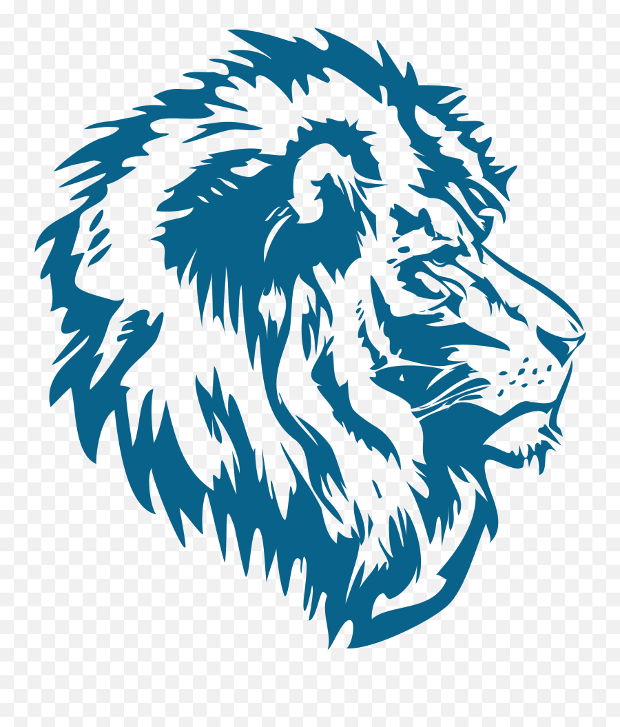 Lion Png - Blue And White Lion,Lion Png Logo