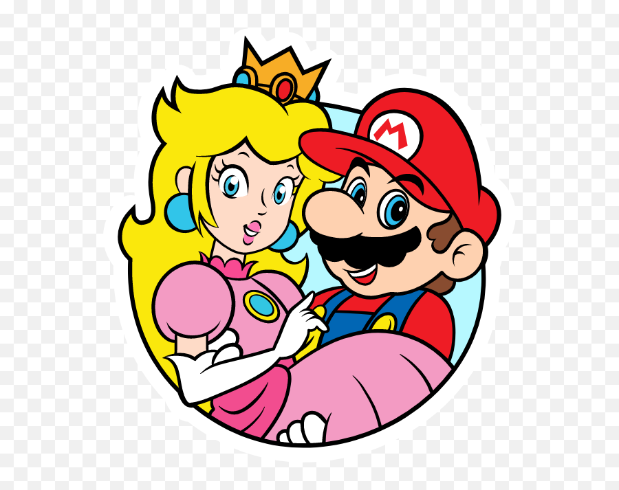 Mario And Princess Peach Sticker - Fictional Character Png,Princess Peach Png