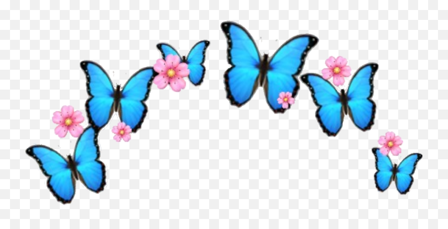 Flower Butterfly Crown Emoji Sticker - Butterfly Crown Emoji Png,Butterfly Emoji Png