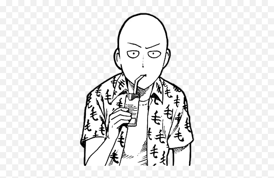 Onepunch Manu201d Stickers Set For Telegram - One Punch Man Png,Saitama Face Png