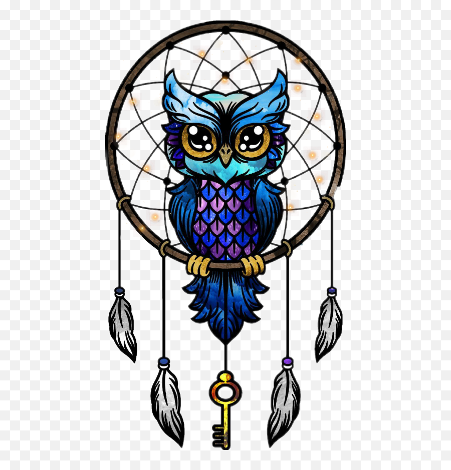Owl Mandala Dreamcatcher Image Drawing - Atrapasueños Con Un Owl Dream Catcher Colored Png,Dream Catcher Png