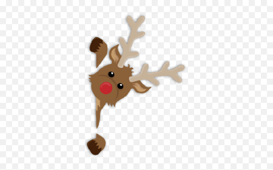 Reindeer Rudolph Christmas Ornament - Reindeer Png Download Transparent Background Christmas Cute Clipart Deer,Peeking Png