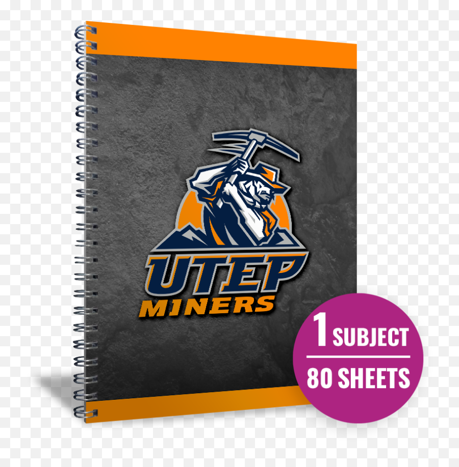 1 Subject Imprinted Notebooks - Paper Png,Utep Icon