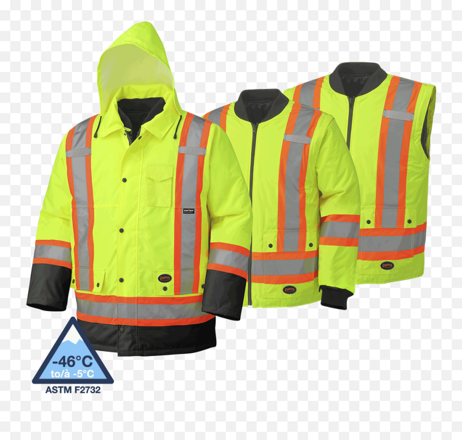 High Visibility Outerwear Lawlor Safety - Pioneer 6 In 1 Parka Png,Tingley Icon Rain Gear