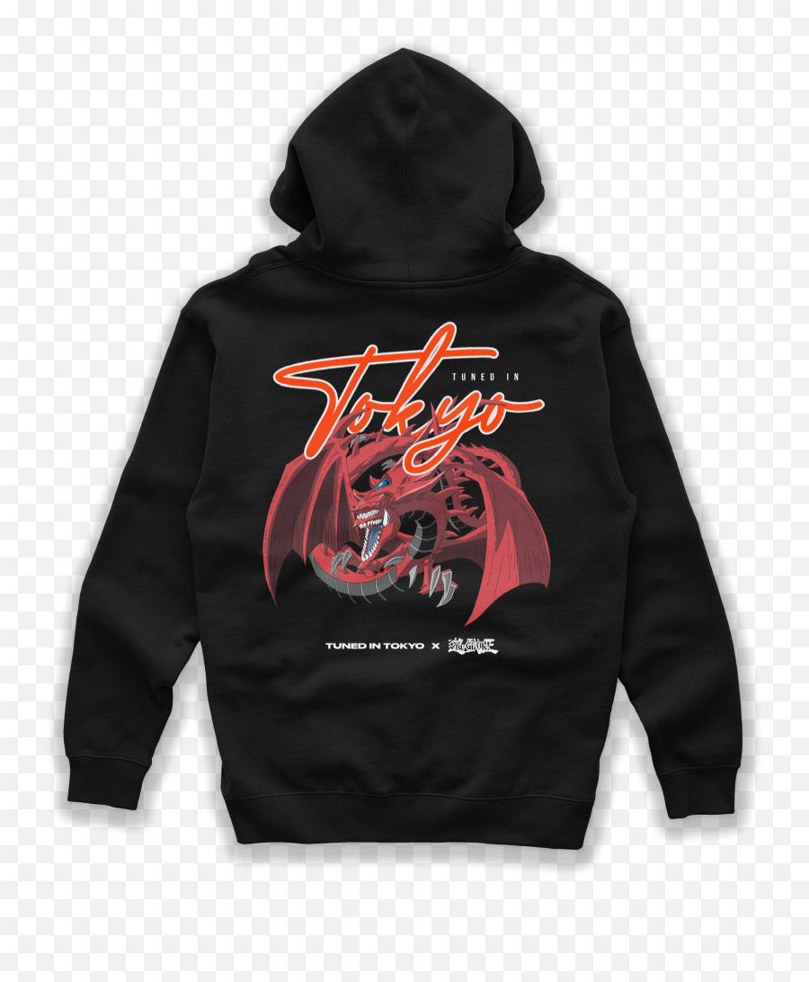 Slifer The Sky Dragon Hoodie Black - Hoodie Png,Red White Black Dragon Icon