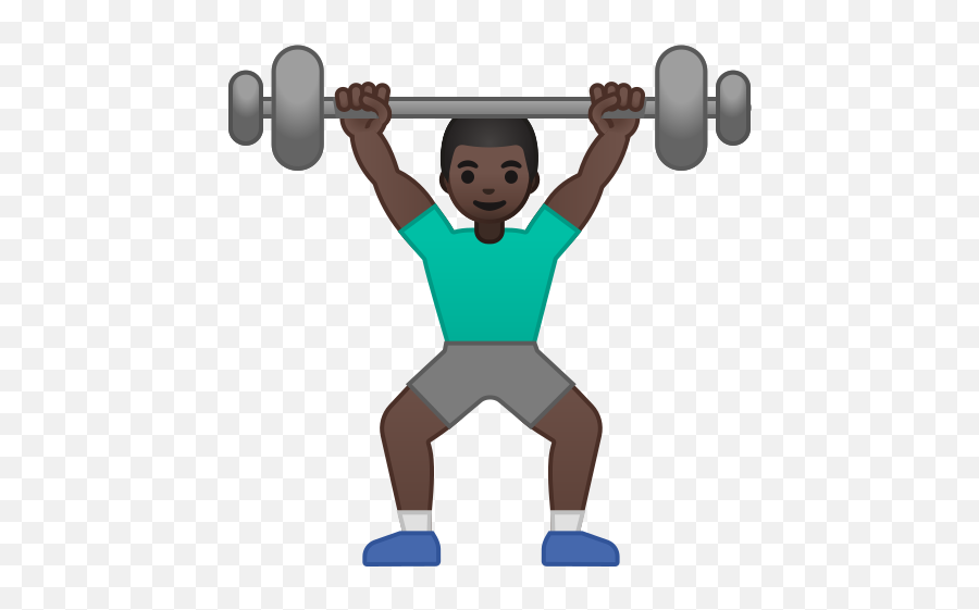 U200d Man Lifting Weights Dark Skin Tone Emoji - Dibujos De Personas Alzando Pesas Png,Lifting Weights Icon