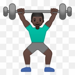 U200d Man Lifting Weights Dark Skin Tone Emoji - Dibujos De Personas Alzando Pesas png