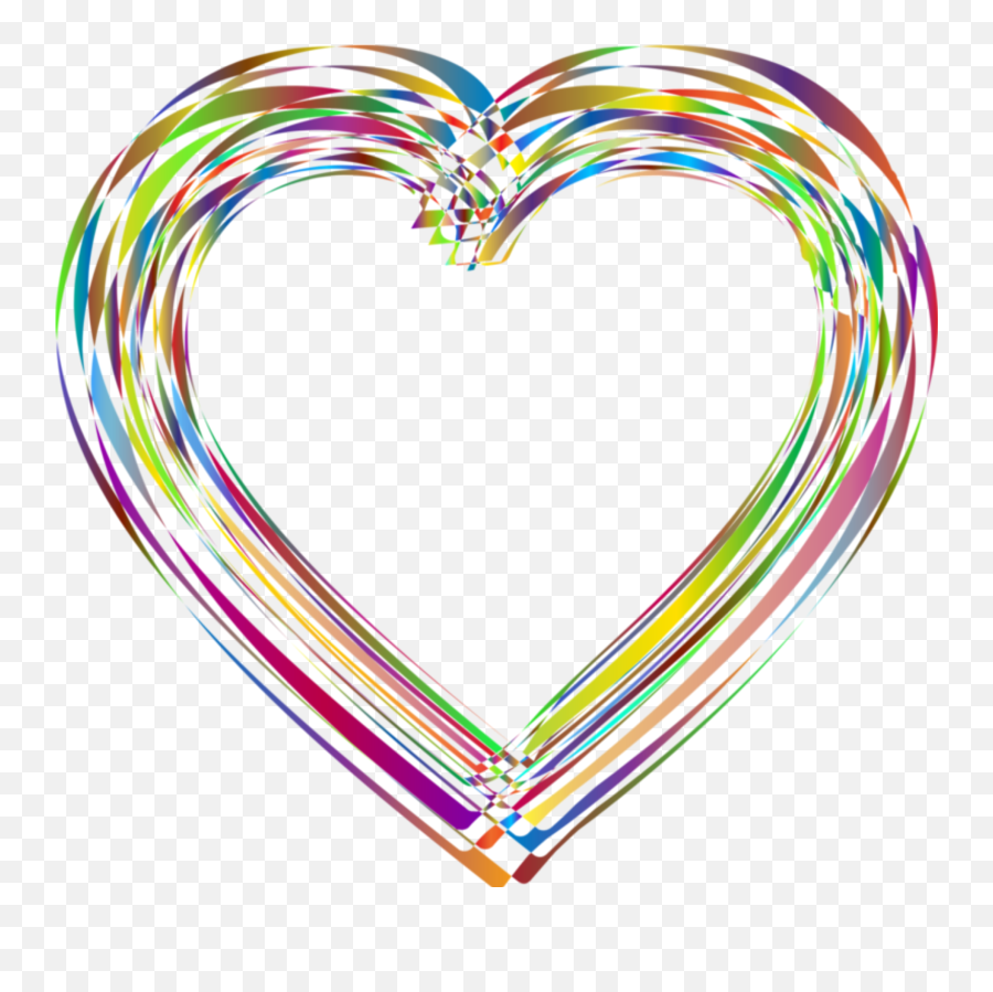 Multicolored Heart Outline - Heart Png,Transparent Heart Outline