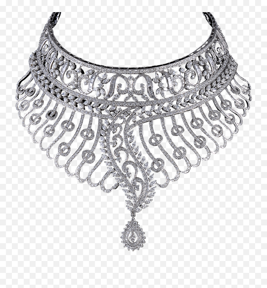 Diamond Necklace Transparent Png Mart - Silver Necklace Design Png,Diamond Transparent