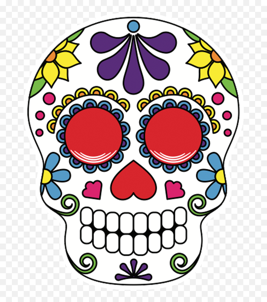 Transparent Sugar Skull Clipart - Halloween Sugar Skull Clipart Png,Mexican Skull Png