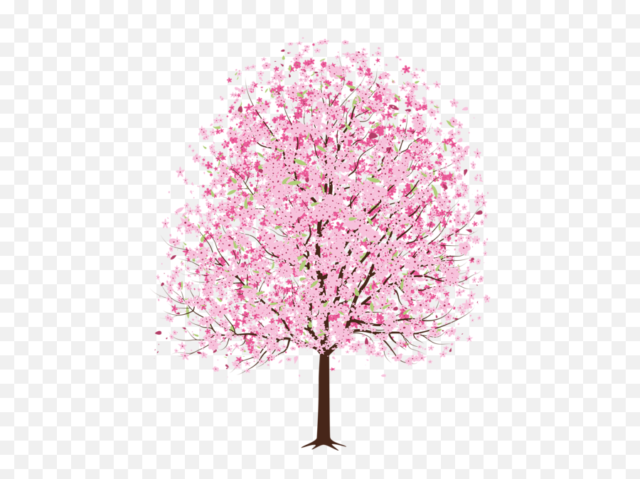 Pink Spring Deco Tree Png Clipart - Spring Tree Clipart,Cherry Blossom Tree Png
