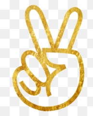Download Drawn Peace Sign Hand Clipart 3 Gold - png