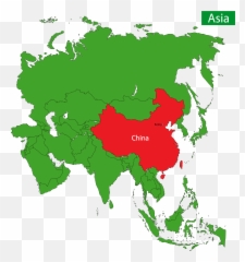 World Map Silhouette Png - China In Asia