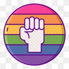 Fight For Lgbt Icon Of Colored Outline - png