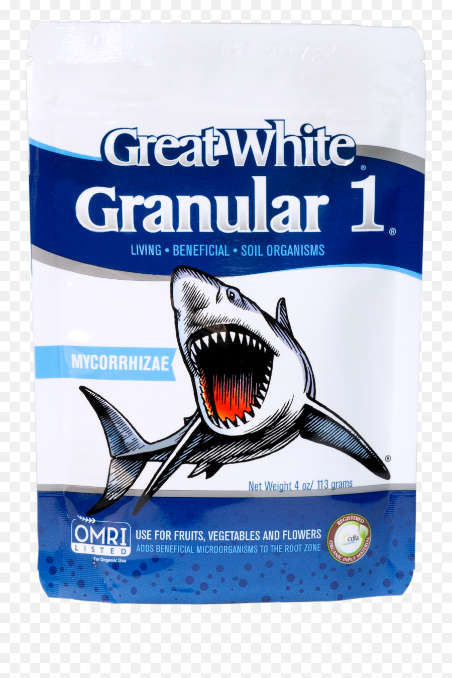 Great White Granular 1 - Single Species Mycorrhizae Great White Granular 1 Png,Great White Shark Png