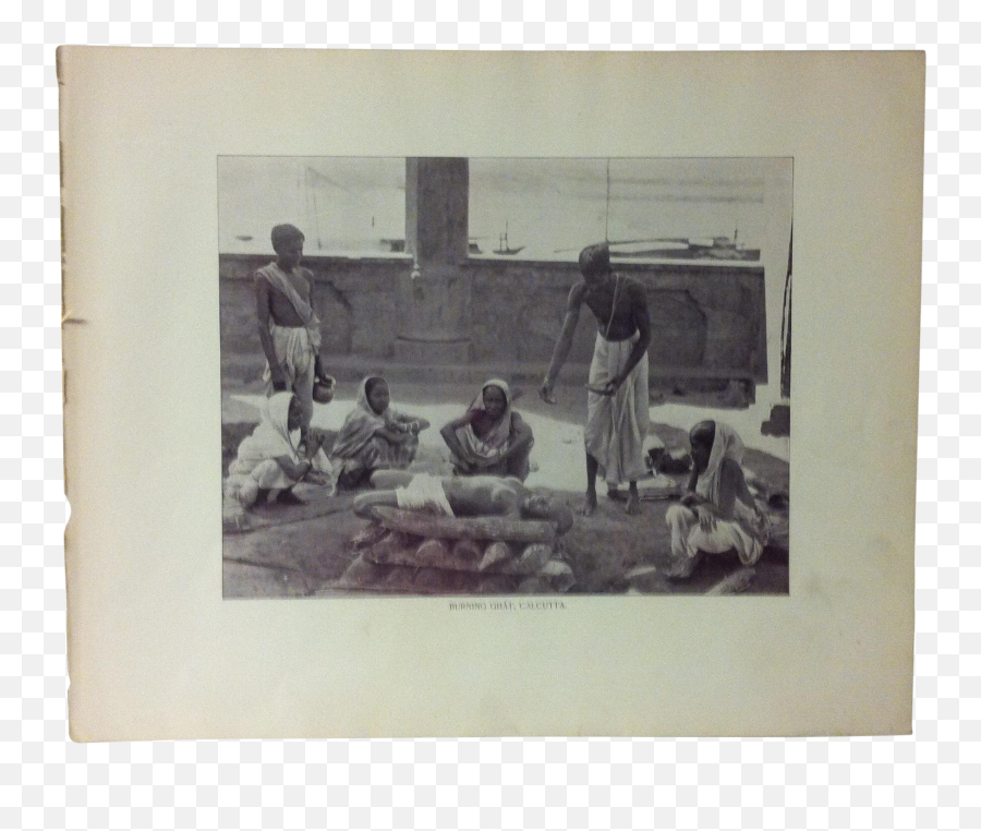 Antique Glimpses Of India Print Burning Ghat - Calcutta Photograph Png,Burning Paper Png