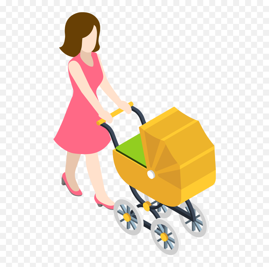 Cartoon Woman With Baby And Pram Free Stock Photos - Infant Png,Cartoon Woman Png