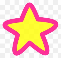 Pink And Yellow Star Clipart - png
