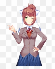 Ddlc - Ddlc Monika Short Hair Png,Monika Transparent