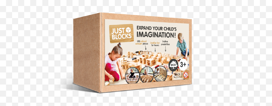 Natural Wooden Blocks Big Pack - Just Blocks Wood Block Cardboard Packaging Png,Baby Blocks Png