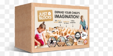 Natural Wooden Blocks Big Pack - JUST BLOCKS wood block Cardboard Packaging png