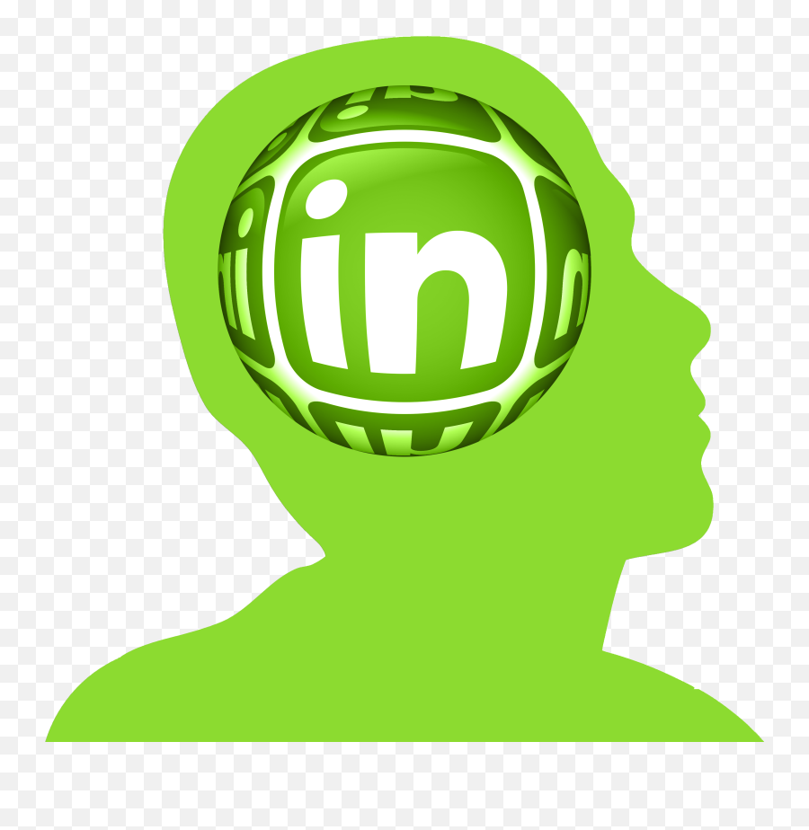 Linkedin Symbol In Human Head Green - Computer Network Png,Linkedin Icon Size