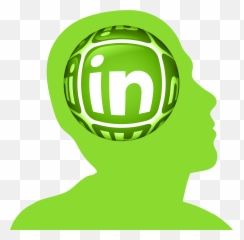 Linkedin Symbol In Human Head Green - Computer Network png