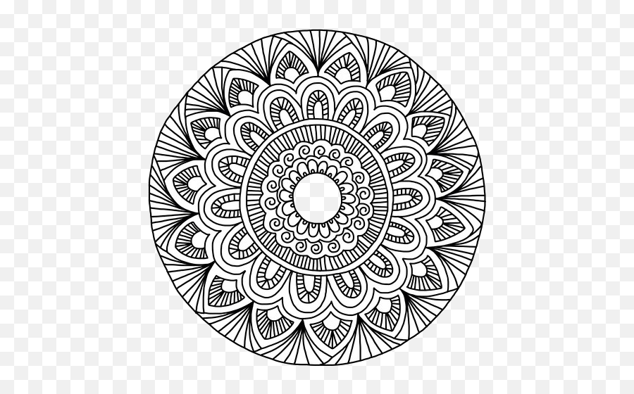 Transparents - Mandala Black And White Png,Flower Circle Png
